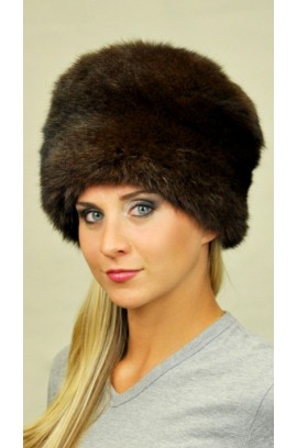 Dark brown possum fur hat